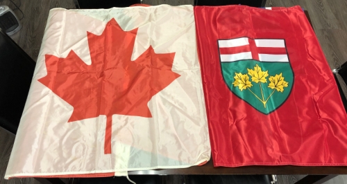 Large Canadian & Ontario Flags